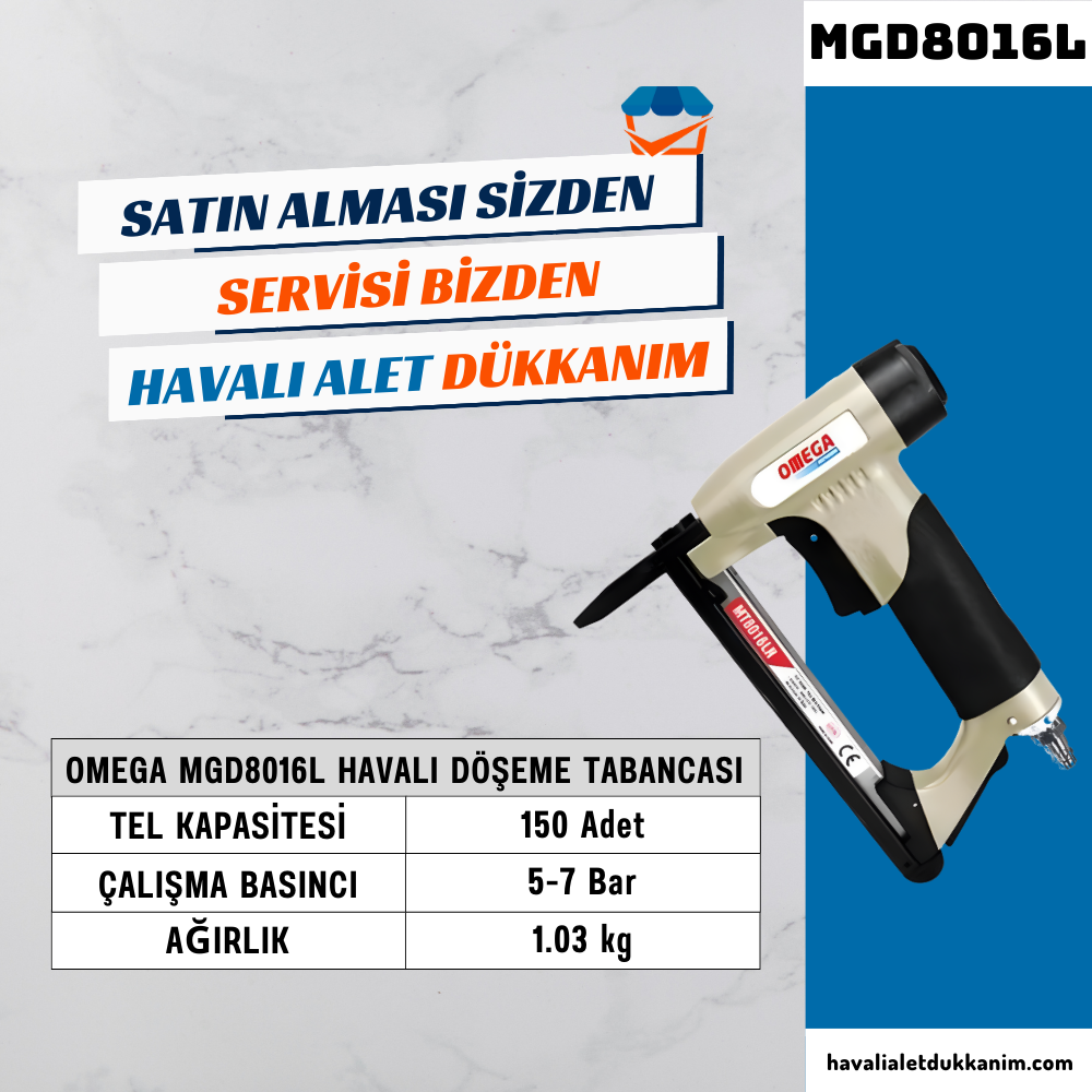 OMEGA MGD8016L Uzun Burun Döşeme Tabancası