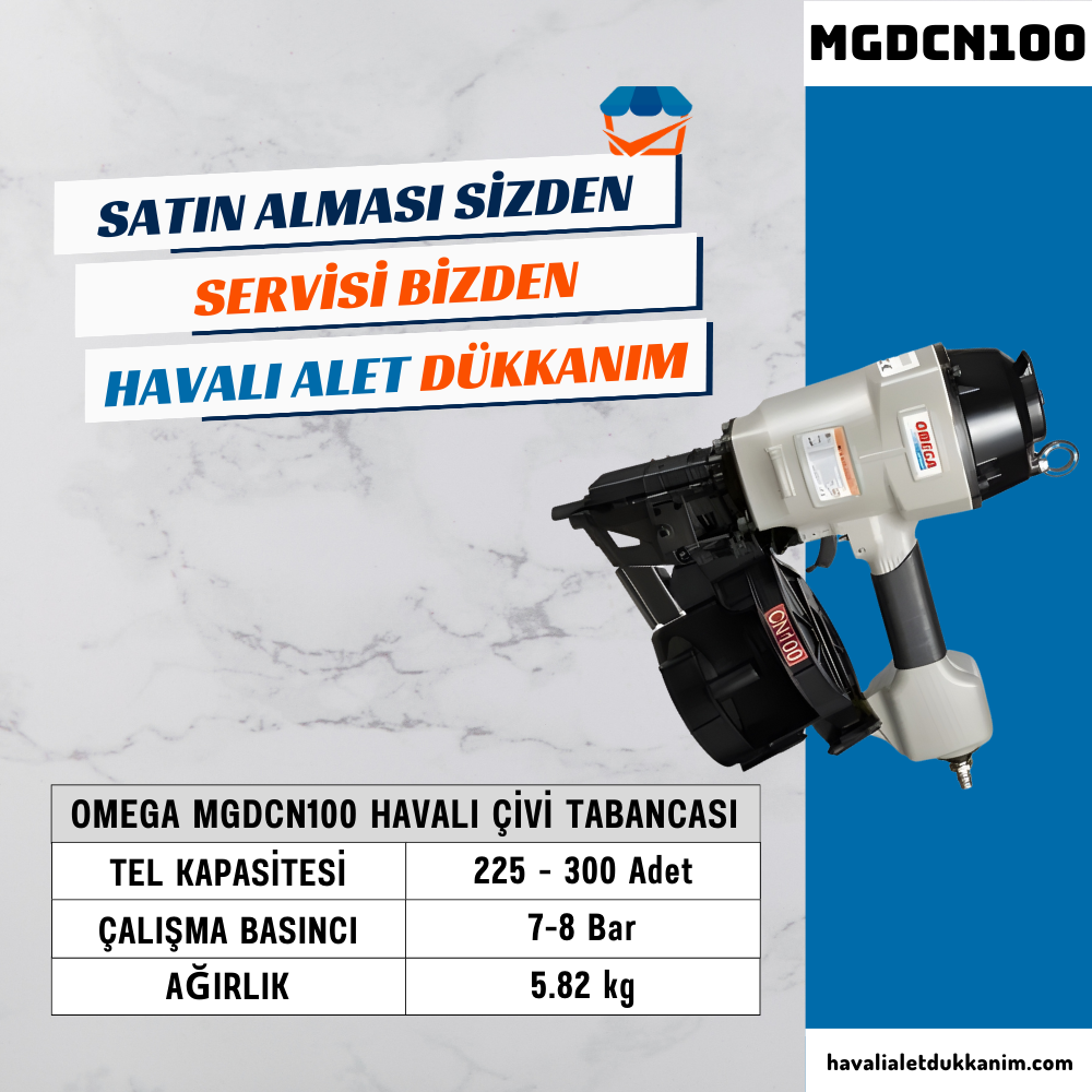 OMEGA MGDCN100 Roll Çivi Tabancası 65-100 mm