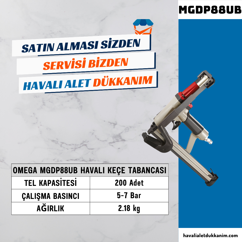 OMEGA MGDP88UB Keçe Tabancası 18-25 mm