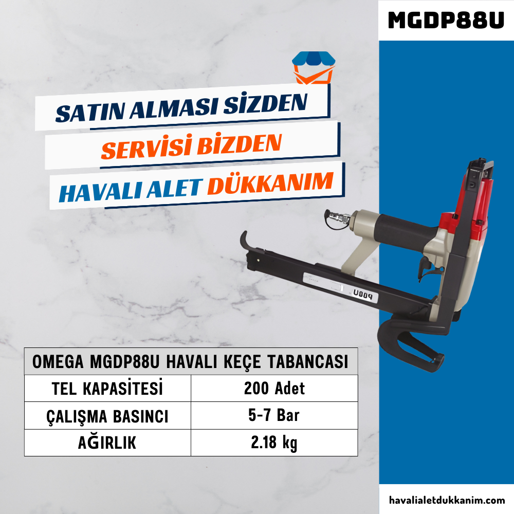 OMEGA MGDP88U Keçe Tabancası 18-25 mm