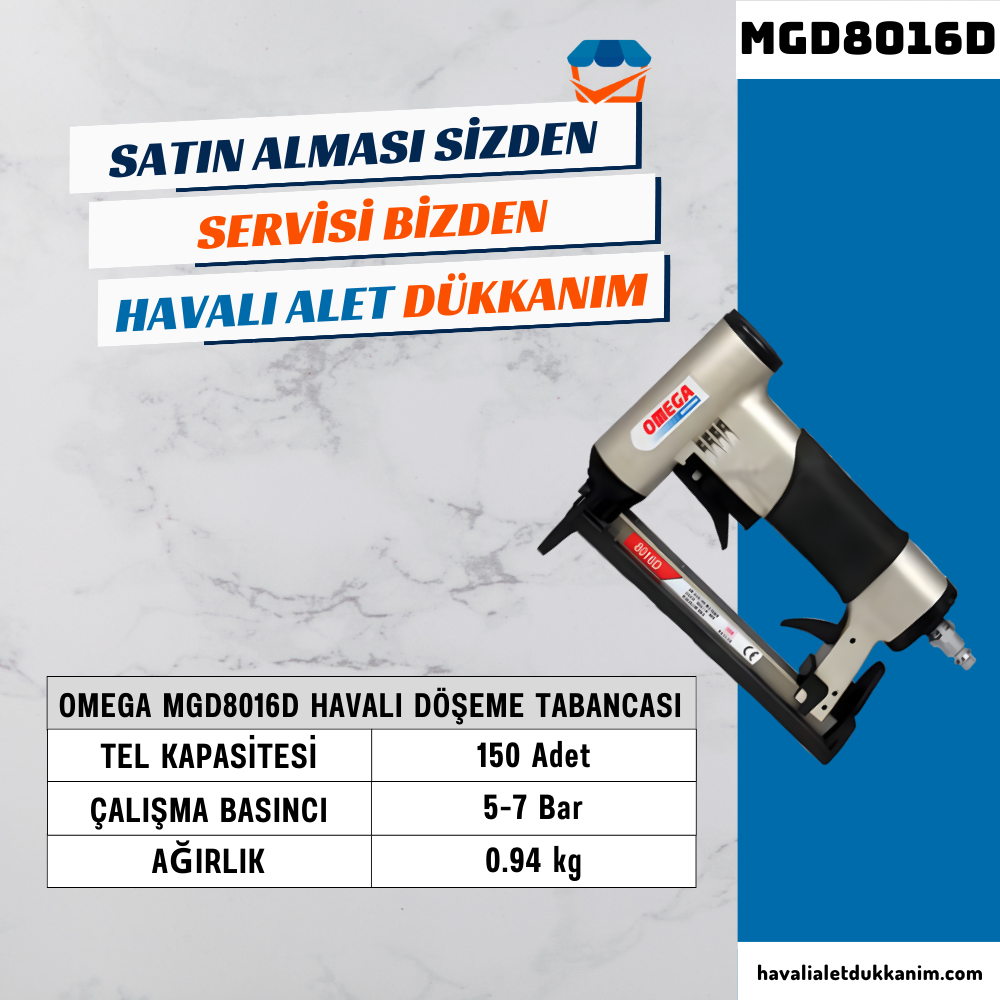 OMEGA MGD8016D Şarjör Tetikli Döşeme Tabancası