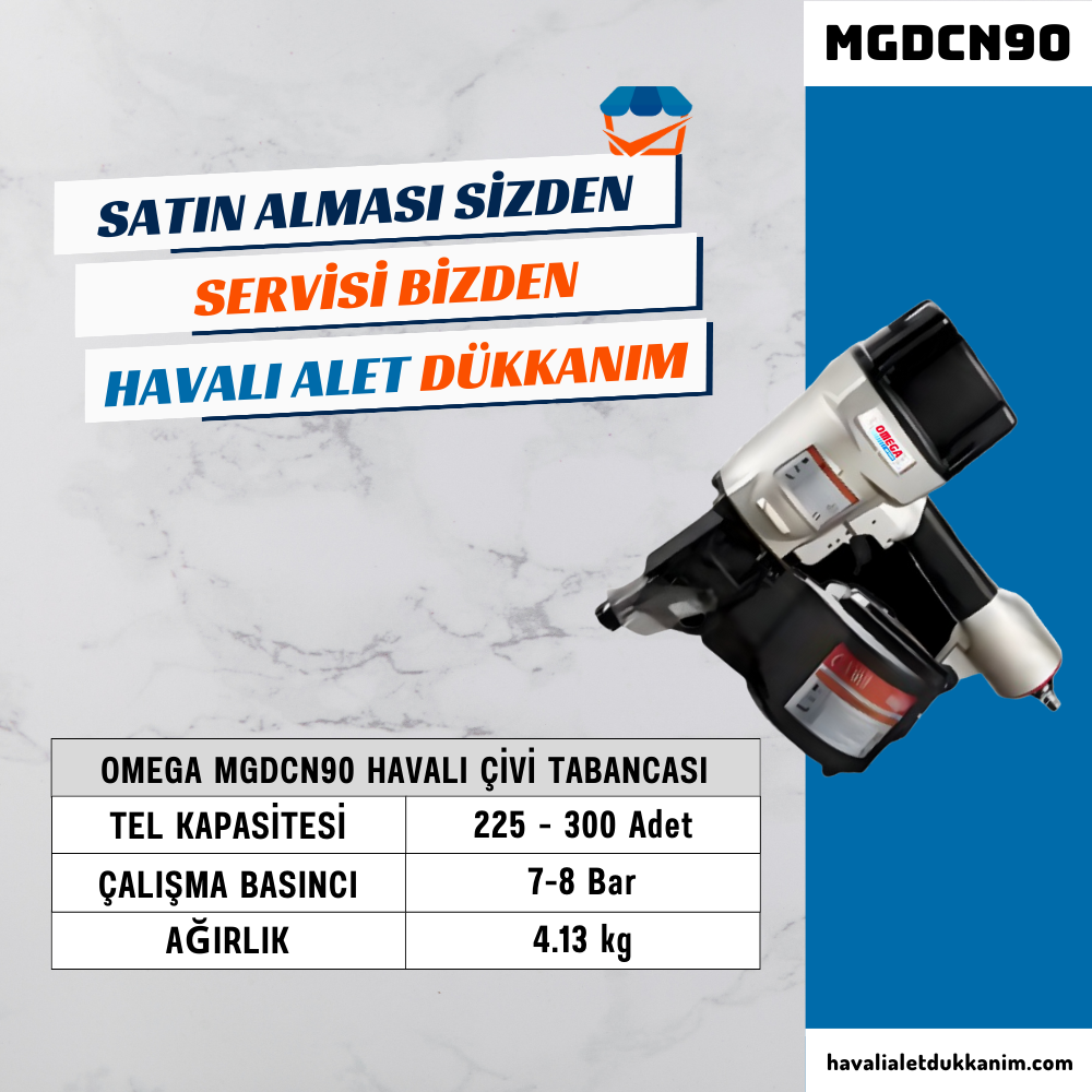 OMEGA MGDCN90 Roll Çivi Tabancası 45-90 mm