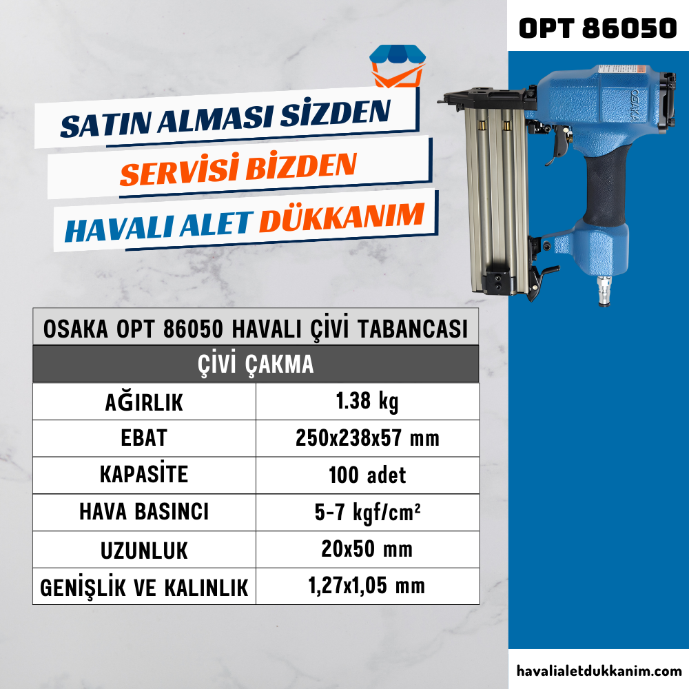 OSAKA OPT 86050 Havalı Çivi Tabancası 50 mm
