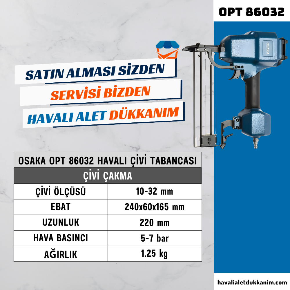 OSAKA OPT 86032 Havalı Çivi Tabancası 32 mm