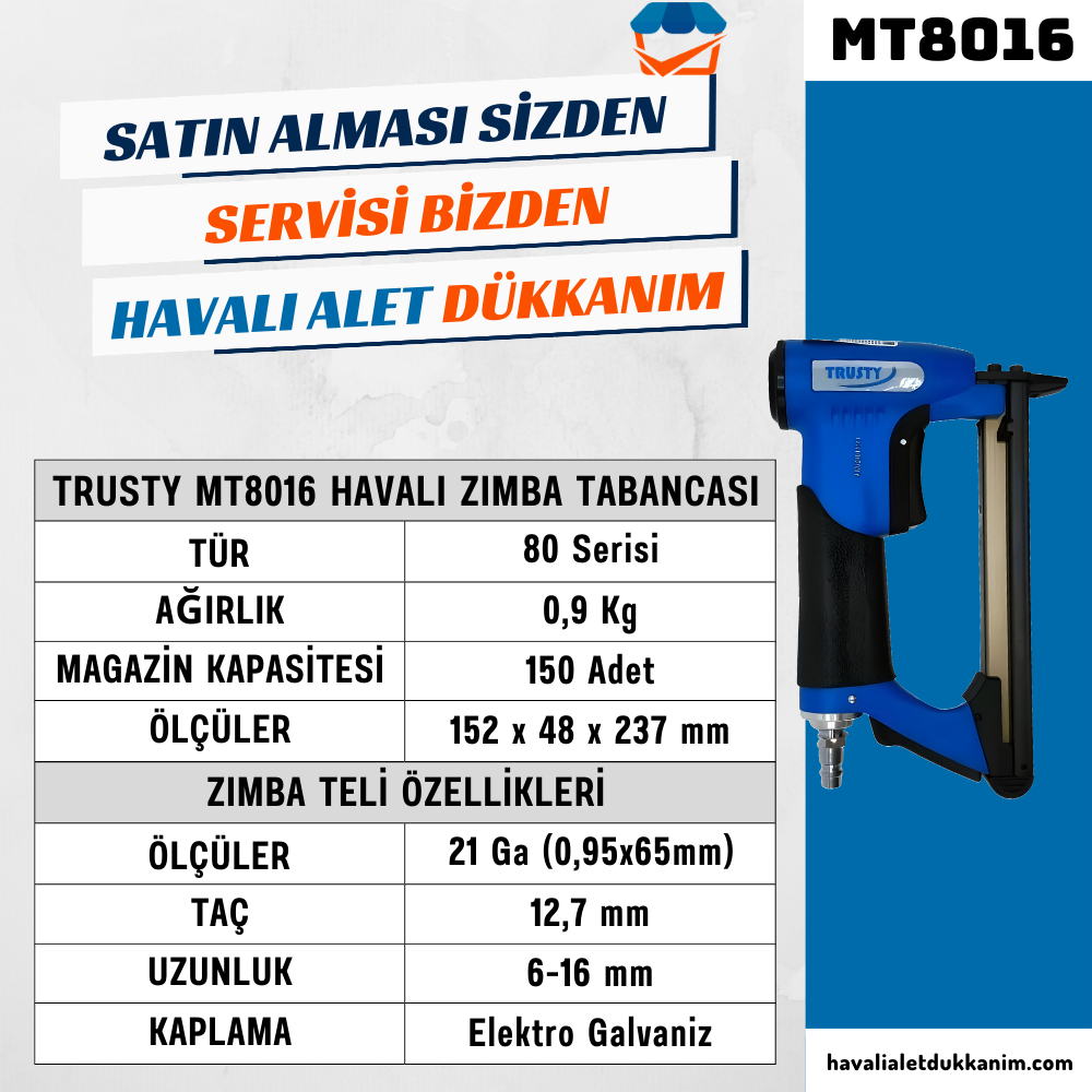 Trusty MT8016 Havalı Zımba Tabancası