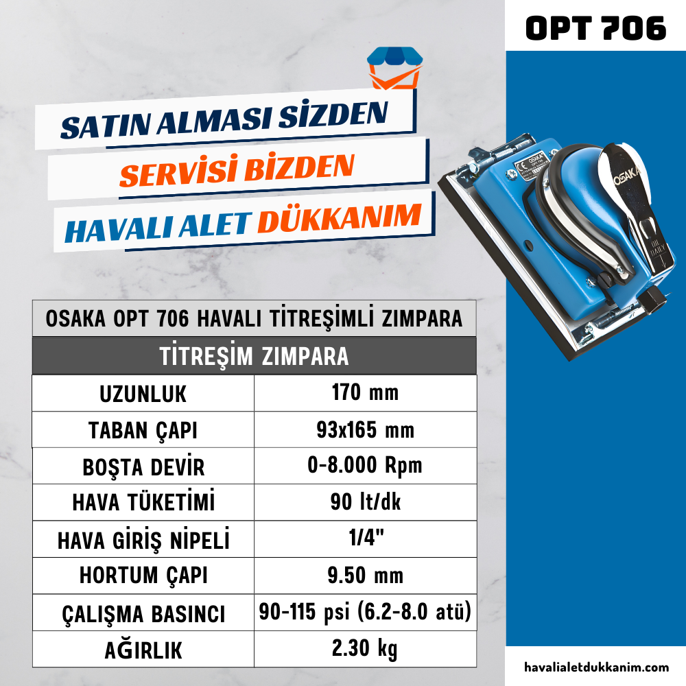 OSAKA OPT 706 Havalı Titreşimli Zımpara
