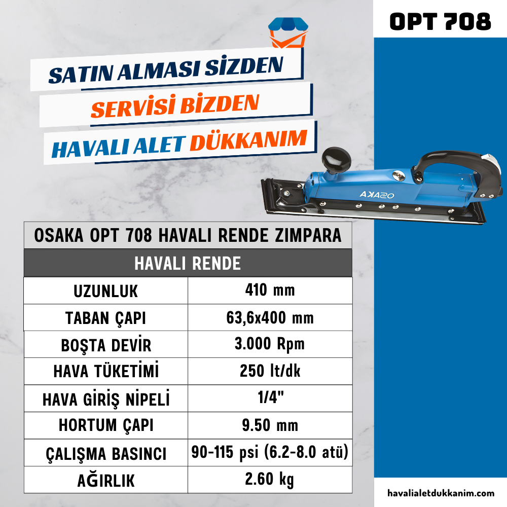 OSAKA OPT 708 Havalı Rende Zımpara