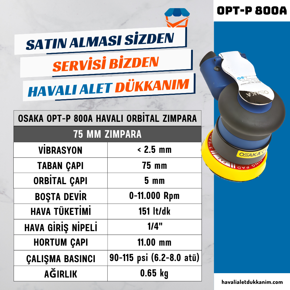 OSAKA OPT-P 800A Havalı Orbital Zımpara