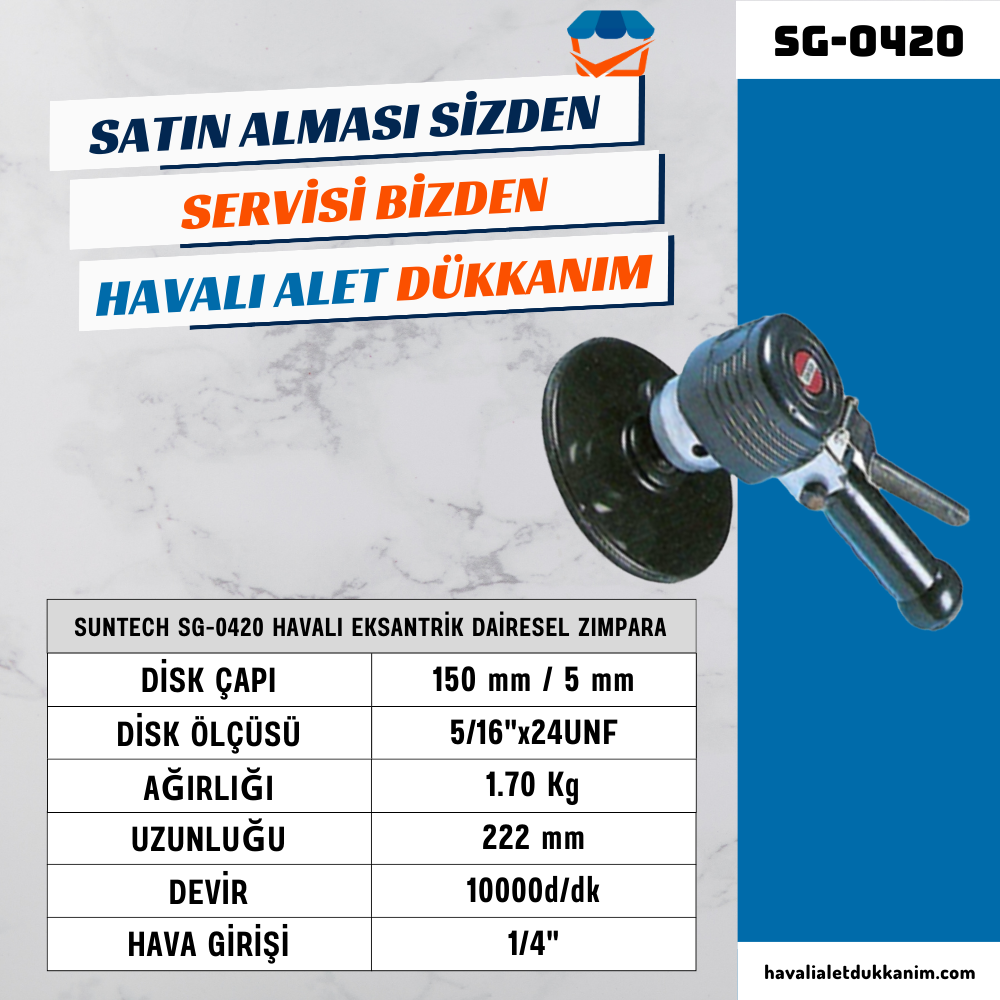 SUNTECH SG-0420 Havalı Eksantrik Dairesel Zımpara