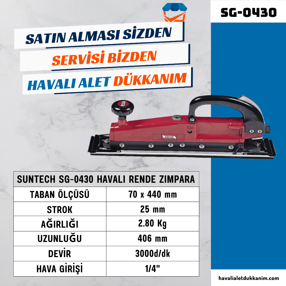 SUNTECH SG-0430 Havalı Rende Zımpara