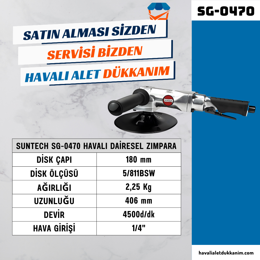 SUNTECH SG-0470 Havalı Dairesel Zımpara