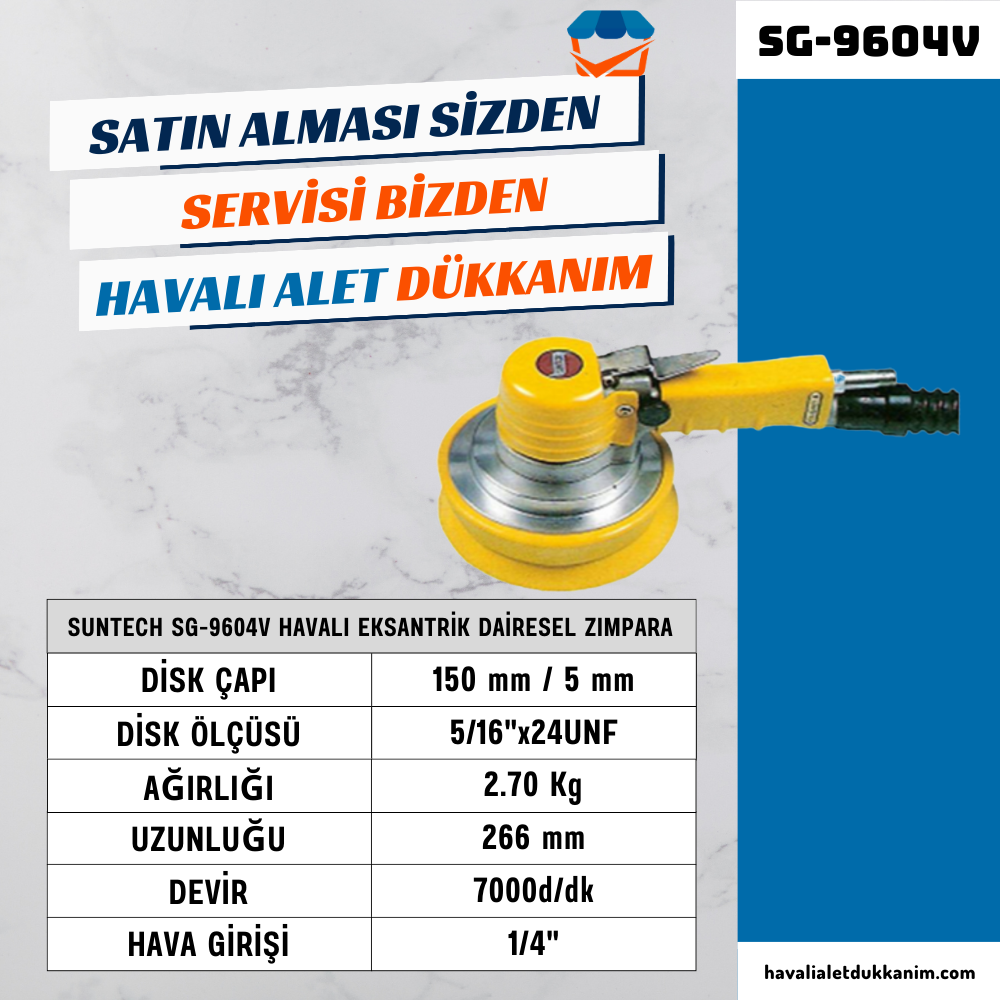SUNTECH SG-9604V Havalı Eksantrik Dairesel Zımpara