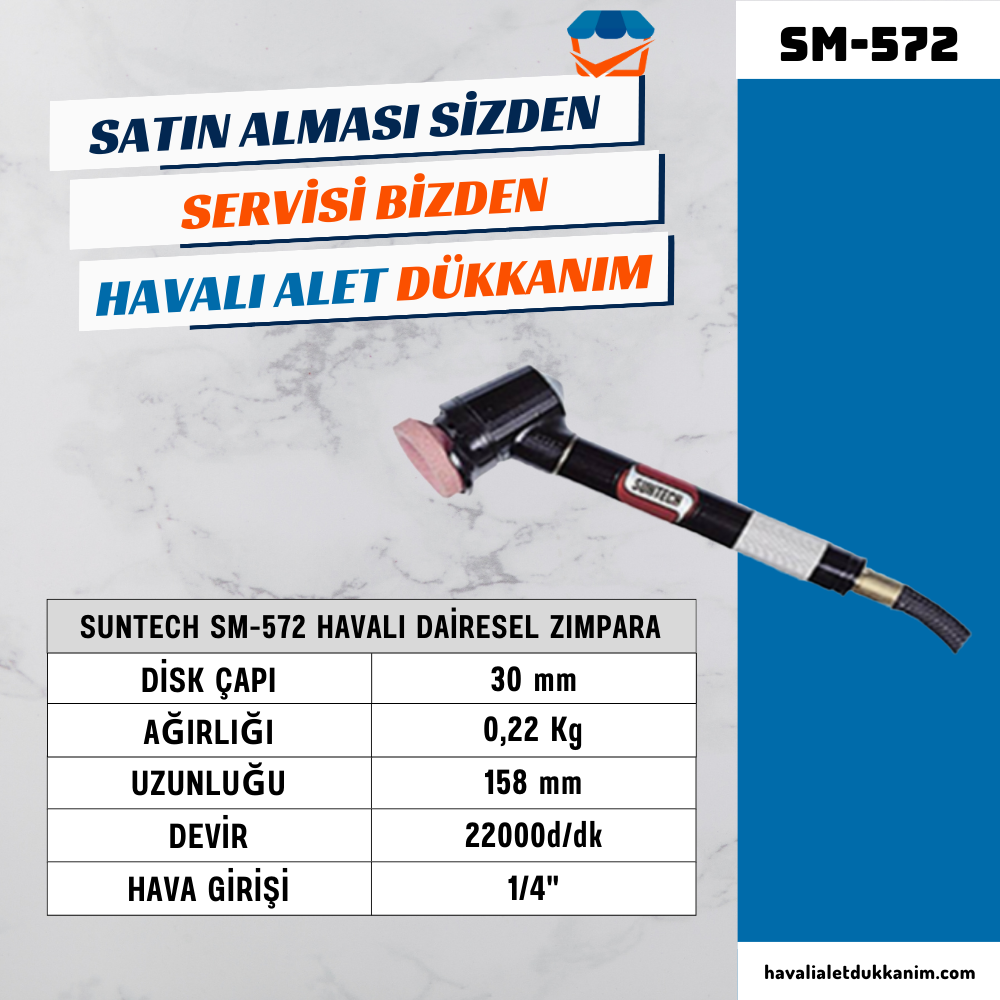 SUNTECH SM-572 Havalı Dairesel Zımpara