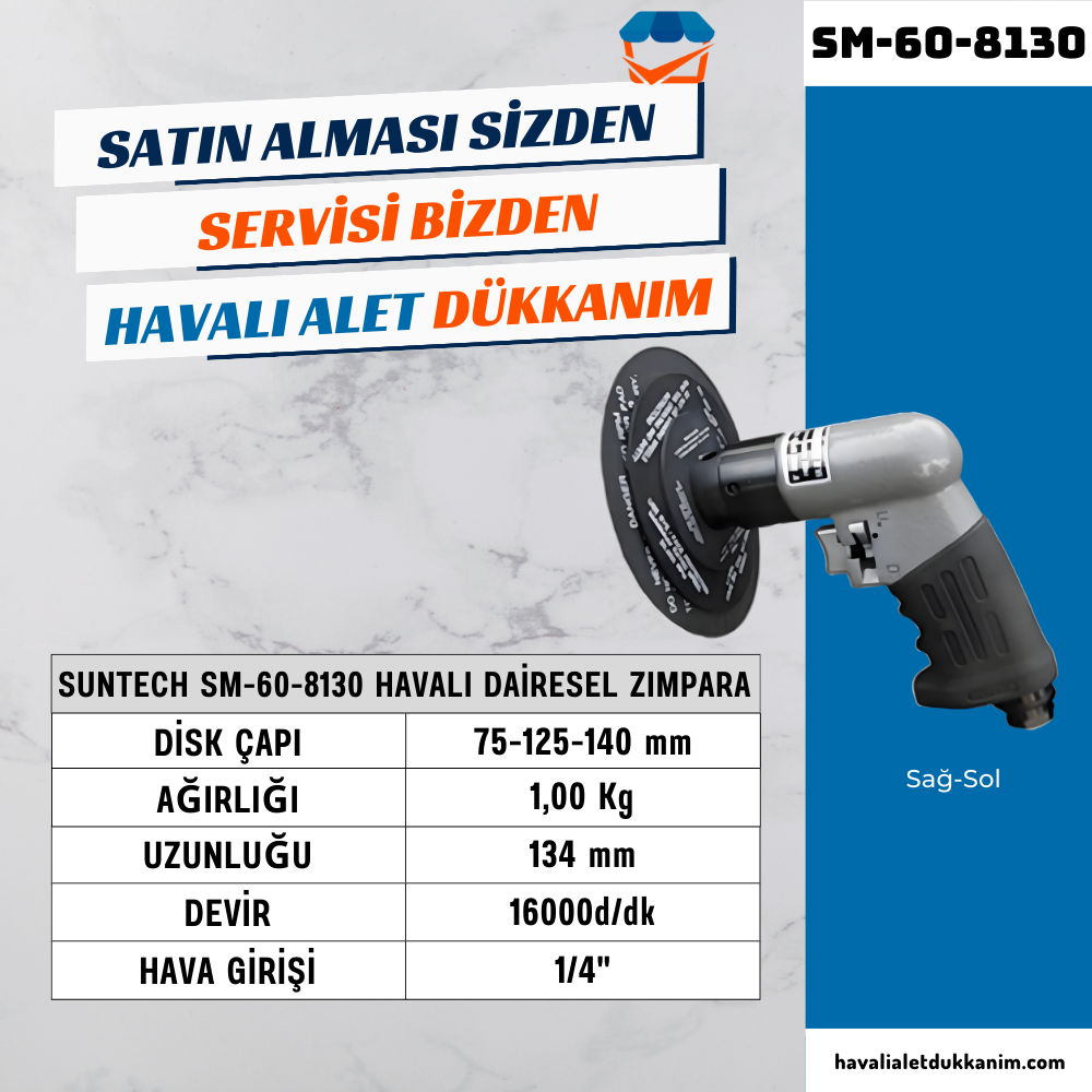 SUNTECH SM-60-8130 Havalı Dairesel Zımpara