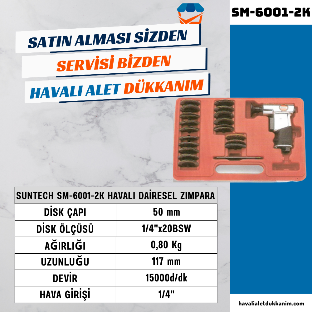 SUNTECH SM-6001-2K Havalı Dairesel Zımpara