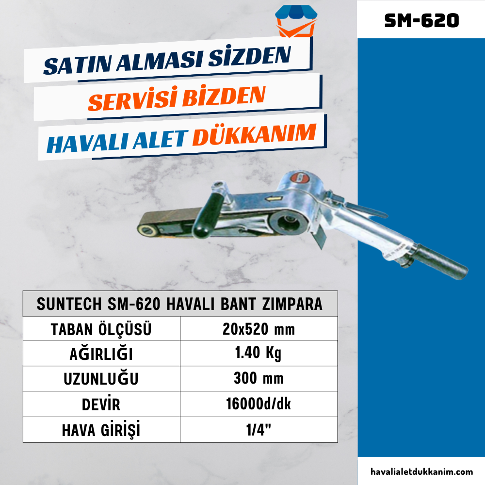 SUNTECH SM-620 Havalı Bant Zımpara