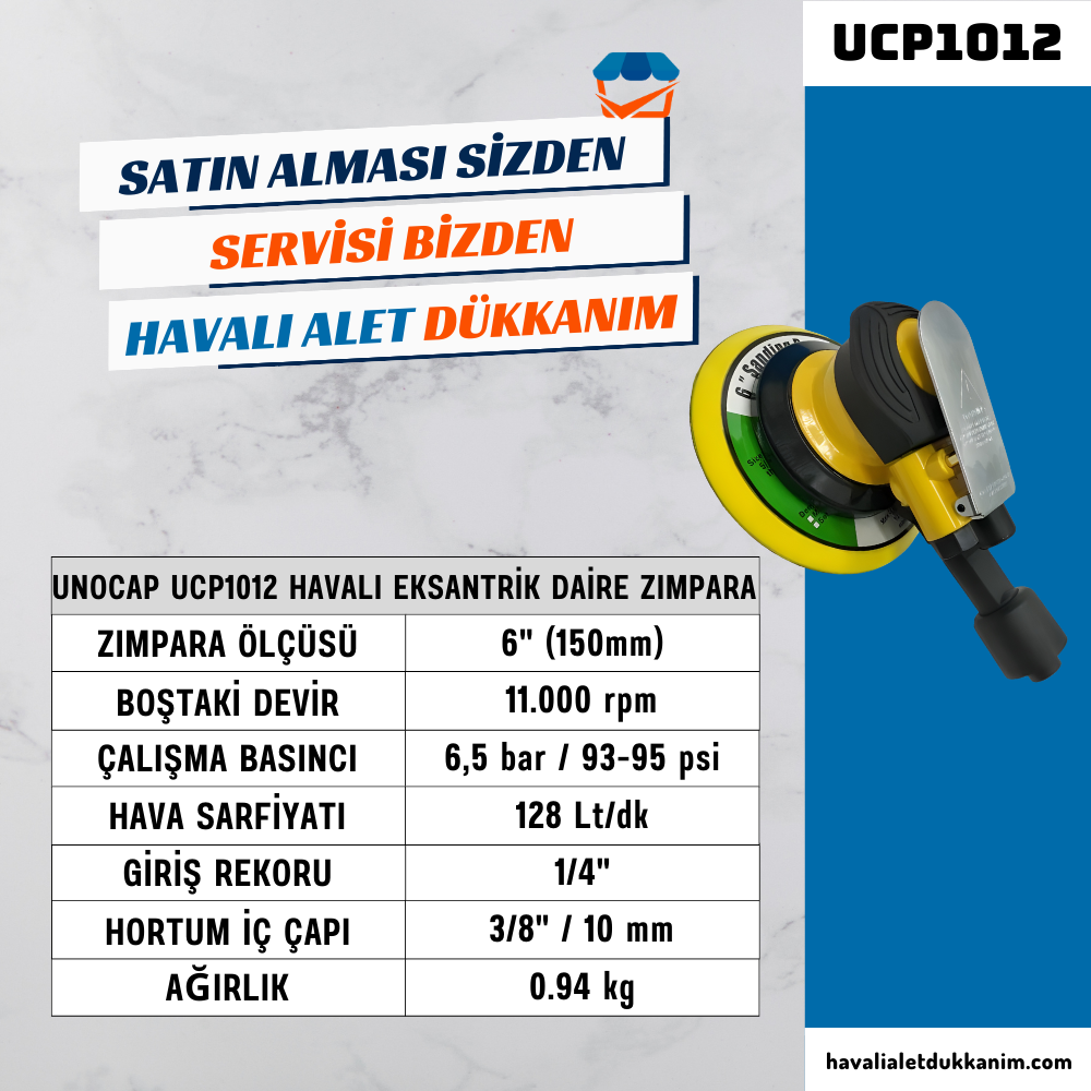 UNOCAP UCP1012 Havalı Eksantrik Daire Zımpara
