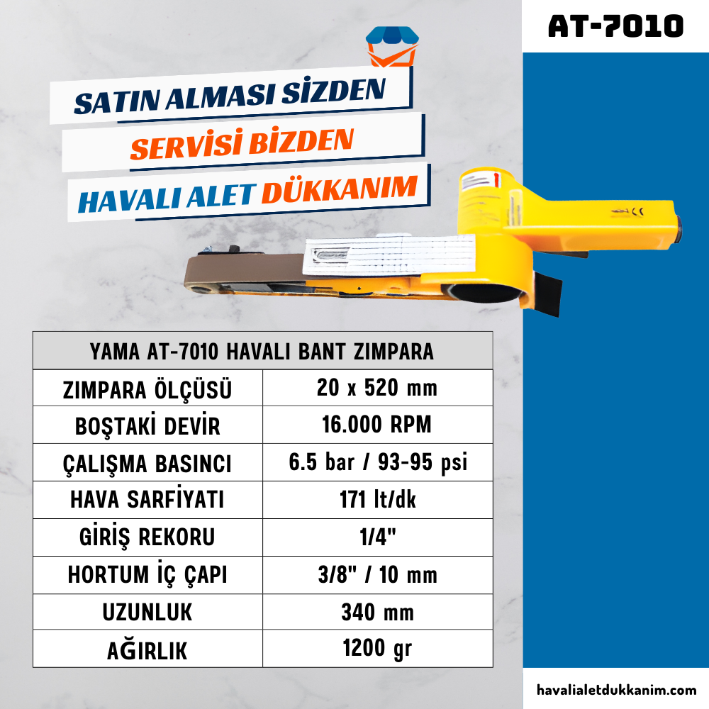 YAMA AT-7010 Havalı Dar Tip Bant Zımpara