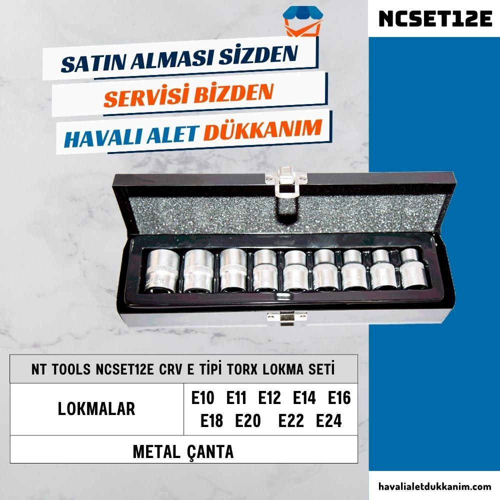 NT Tools NCSET12E CrV E Tipi Torx Lokma Seti 10 Parça 1/2