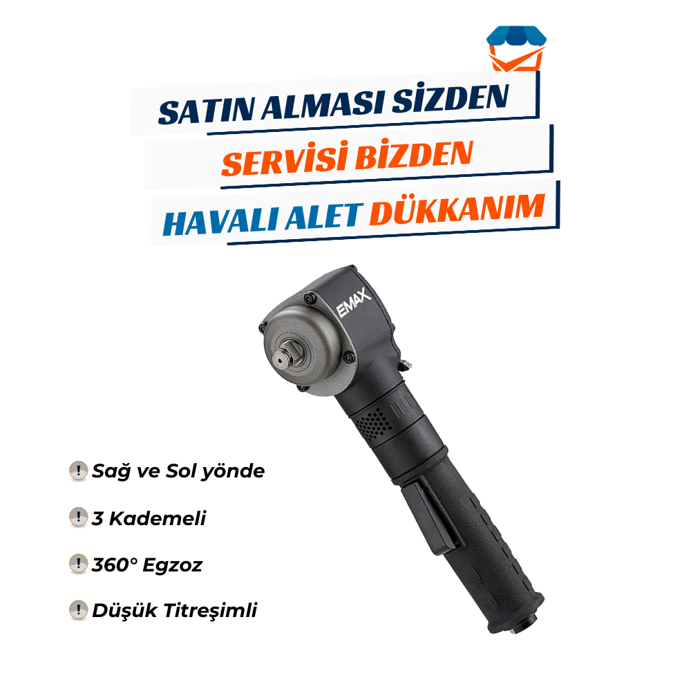 EMAX ET-1437 Havalı Kompozit Ultra Kompakt Somun Sökme 1/2