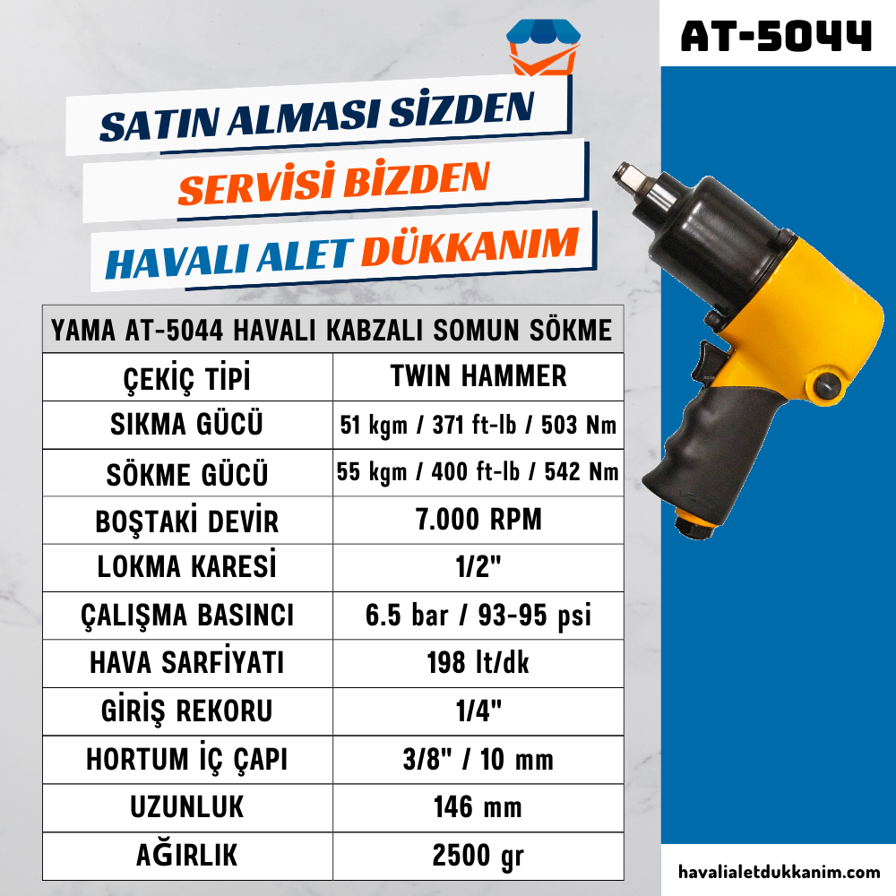 YAMA AT-5044 Havalı Kabzalı Somun Sökme 1/2