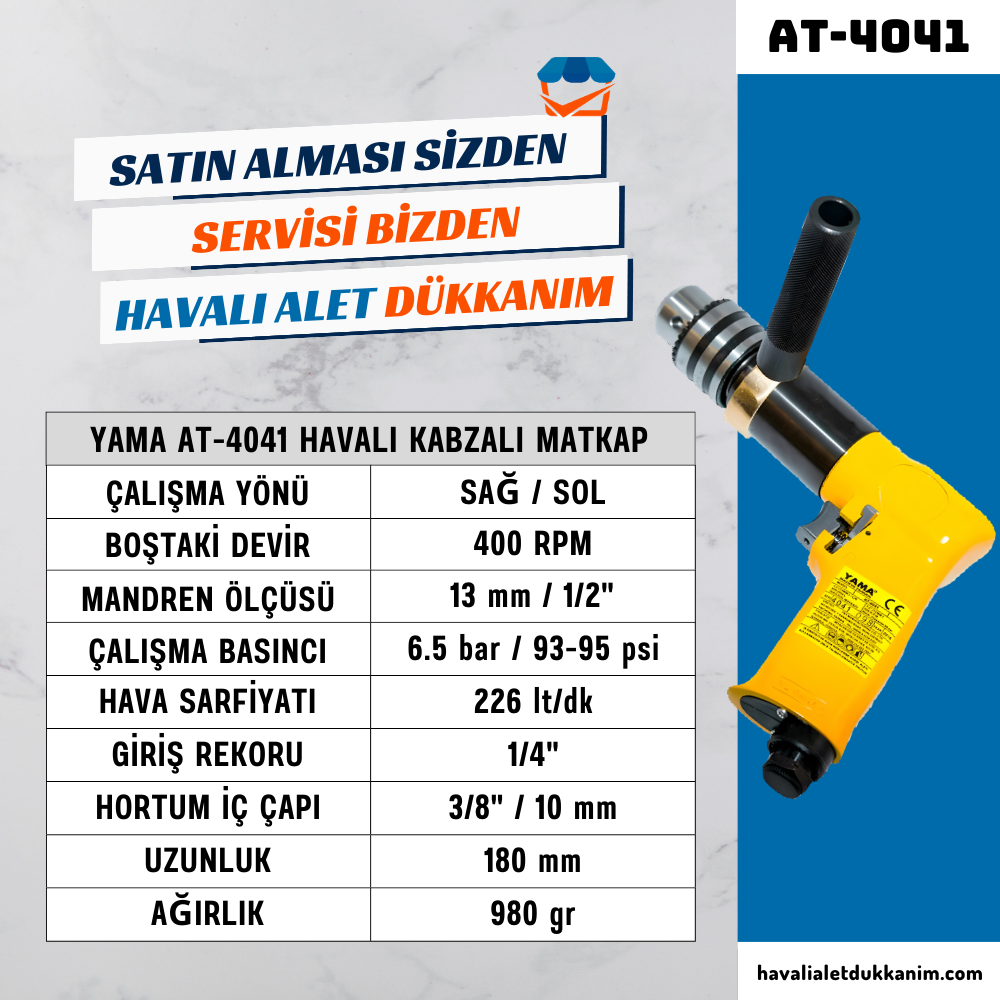 YAMA AT-4041 Havalı Kabzalı Matkap 13 mm