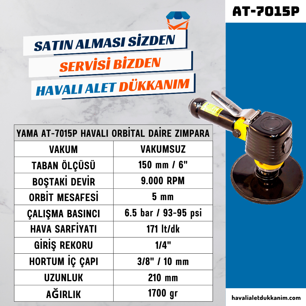 YAMA AT-7015P Havalı Orbital Daire Zımpara 150 mm