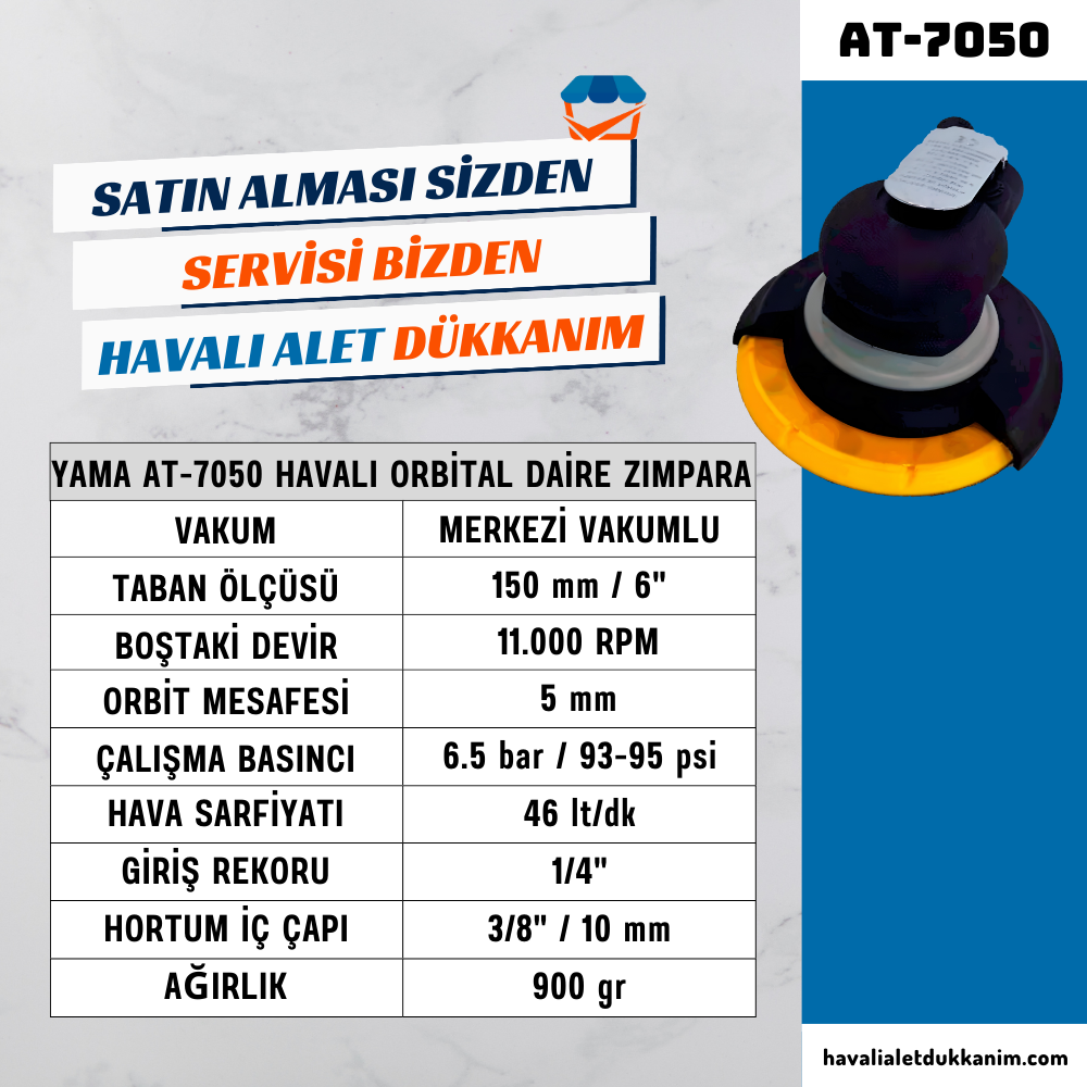 YAMA AT-7050 Havalı Orbital Daire Zımpara 150 mm