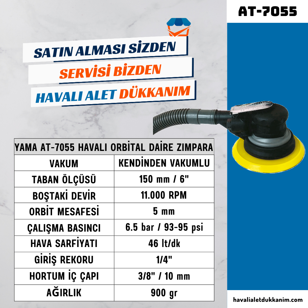 YAMA AT-7055 Havalı Orbital Daire Zımpara 150 mm