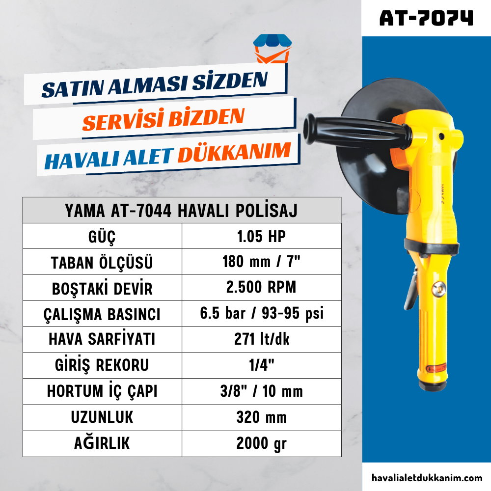 YAMA AT-7074 Havalı Polisaj 180 mm