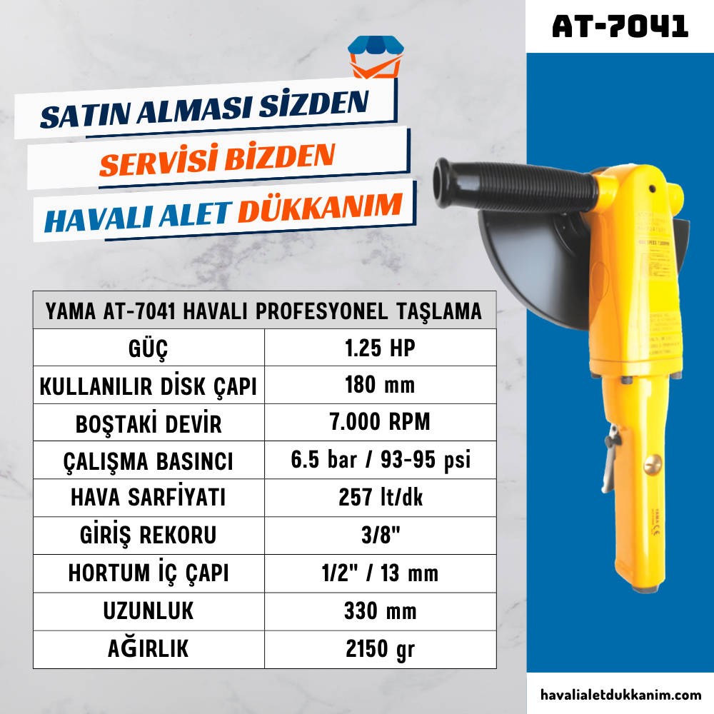 YAMA AT-7041 Havalı Profesyonel Taşlama 180 mm