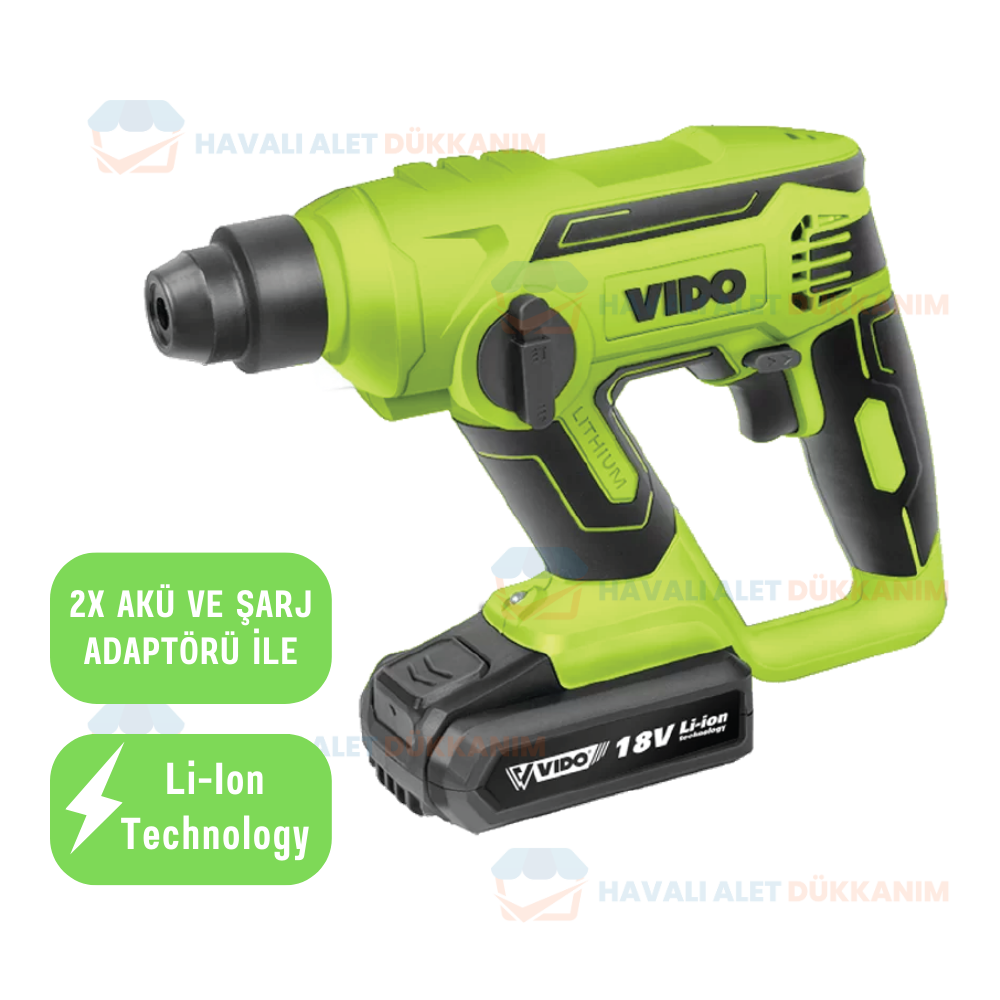 VIDO WD041310180 Akülü Darbeli Matkap 18V 2x Akü