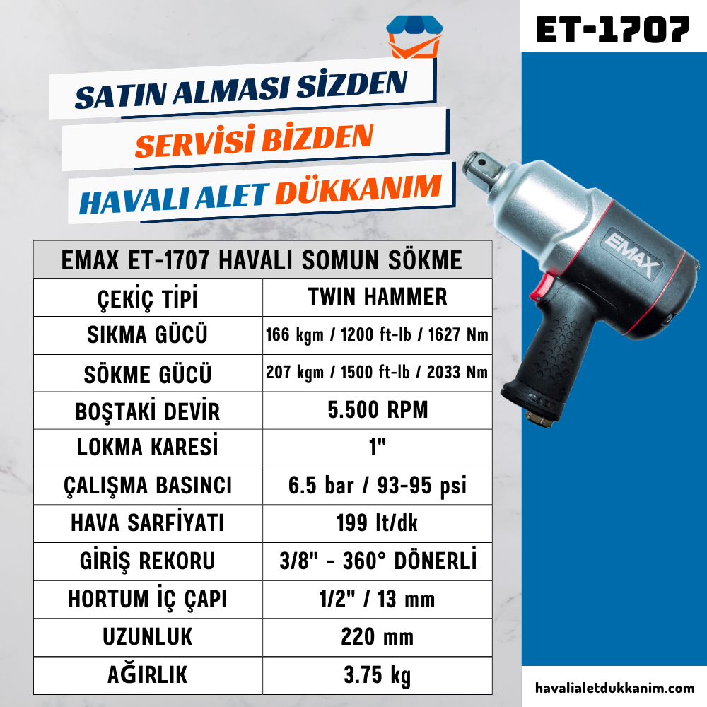 EMAX ET-1707 Havalı Somun Sökme 1