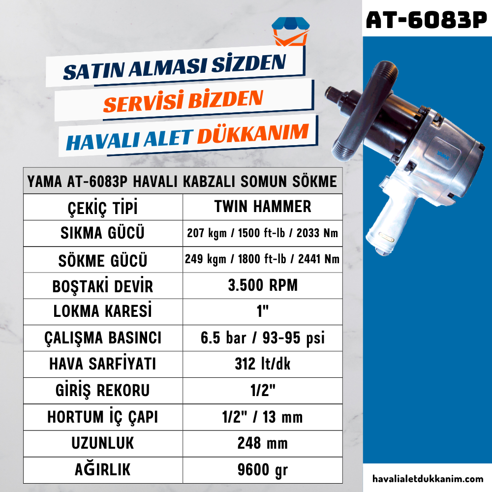 YAMA AT-6083P Havalı Kabzalı Somun Sökme 1