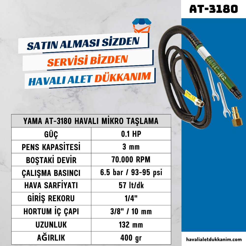 YAMA AT-3180 Havalı Mikro Taşlama 3 mm
