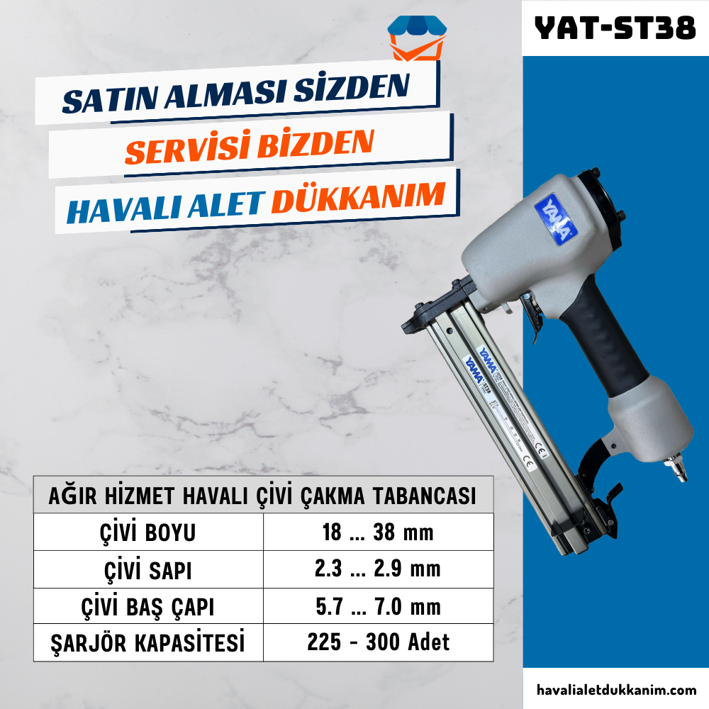YAMA YAT-ST38 Ağır Hizmet Havalı Çivi Çakma Makinesi