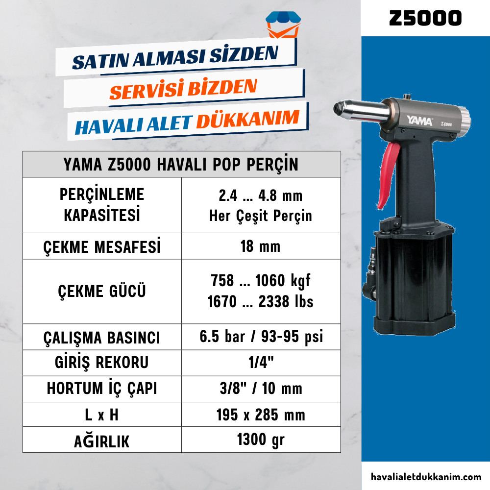 YAMA Z5000 Havalı Pop Perçin 4.8 mm