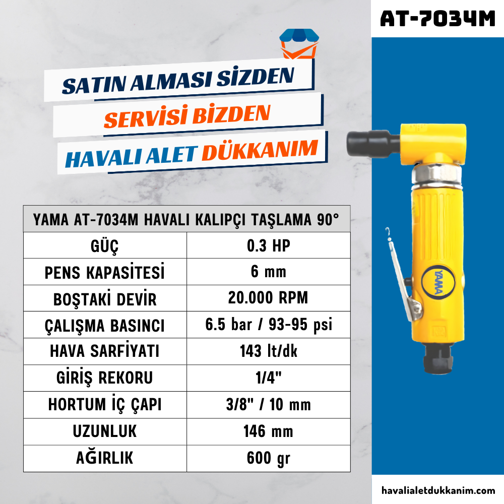 YAMA AT-7034M Havalı Kalıpçı Taşlama 90°