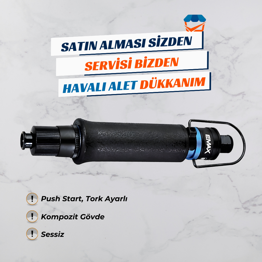 EMAX ET-3165 Havalı Düz Tornavida Shut-Off 6 mm