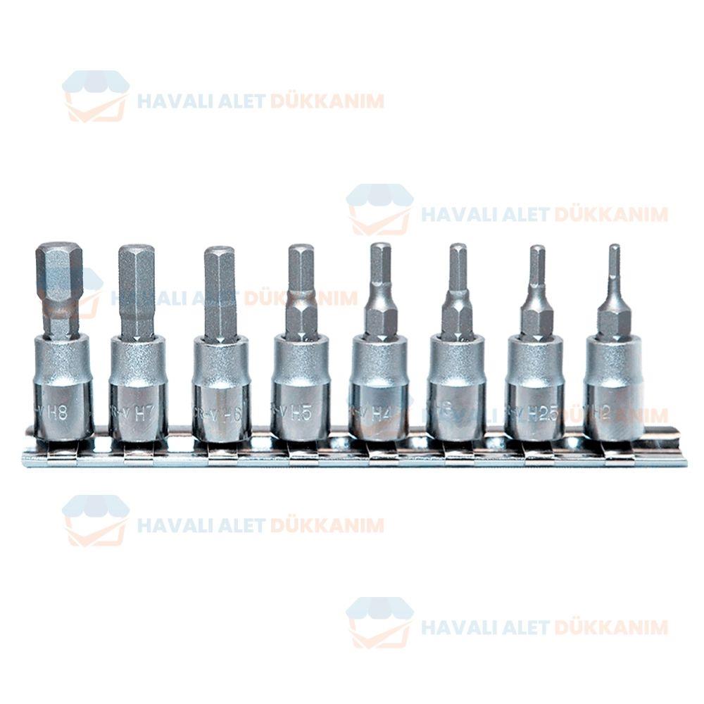NT Tools NCSET14AL S2 Allen CrV Lokma Seti 8 Parça 1/4
