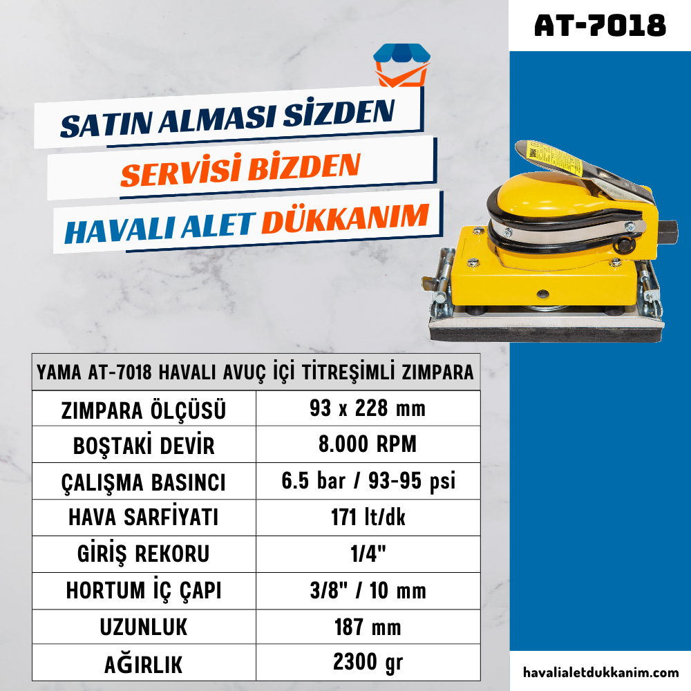 YAMA AT-7018 Havalı Avuç İçi Titreşimli Zımpara