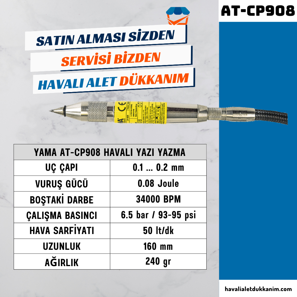 YAMA AT-CP908 Çelik Gövde Havalı Yazı Yazma