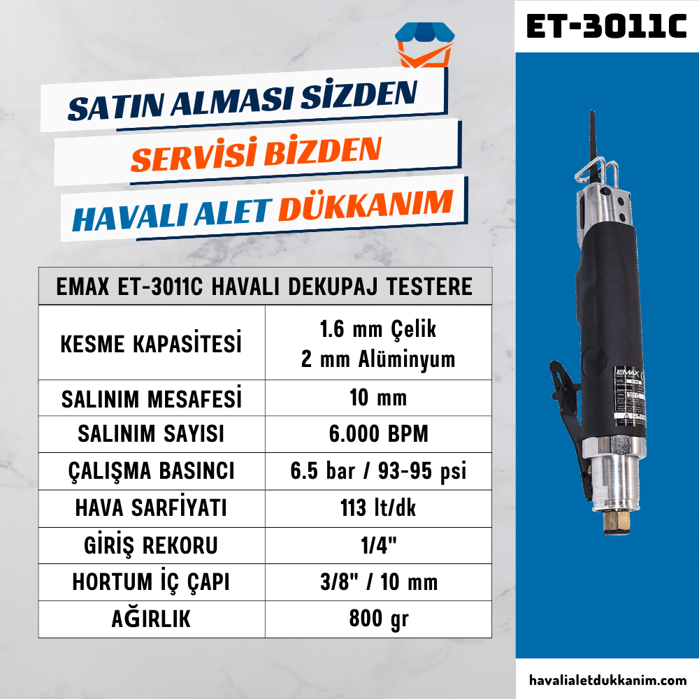 EMAX ET-3011C Havalı Dekupaj Testere