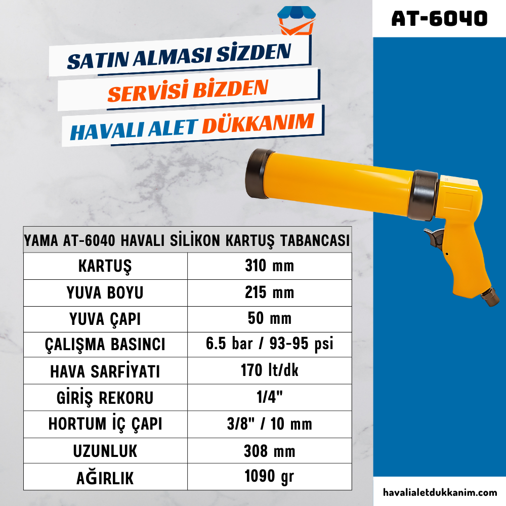 YAMA AT-6040 Havalı Silikon Kartuş Tabancası