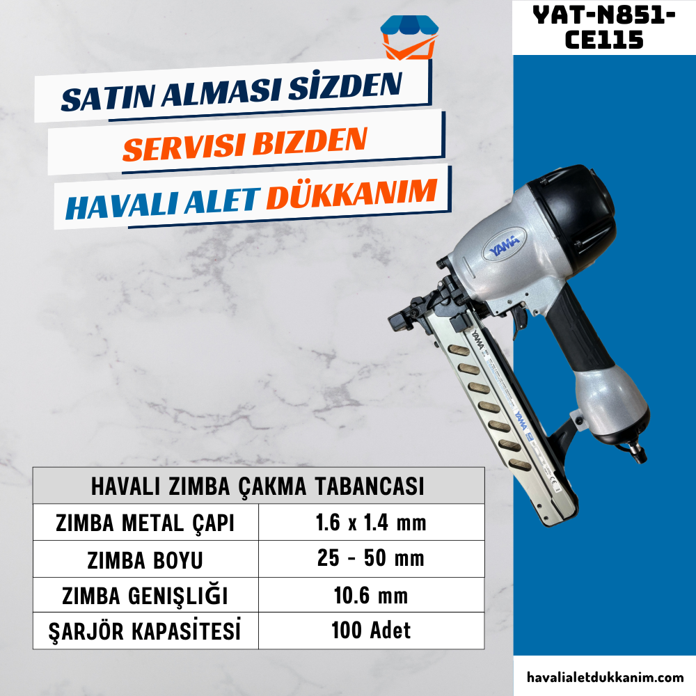 YAMA YAT-N851-CE115 Havalı Zımba Çakma Tabancası