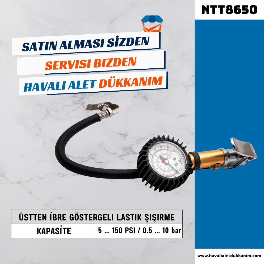 NT Tools NTT8650 Üstten İbre Göstergeli Lastik Şişirme
