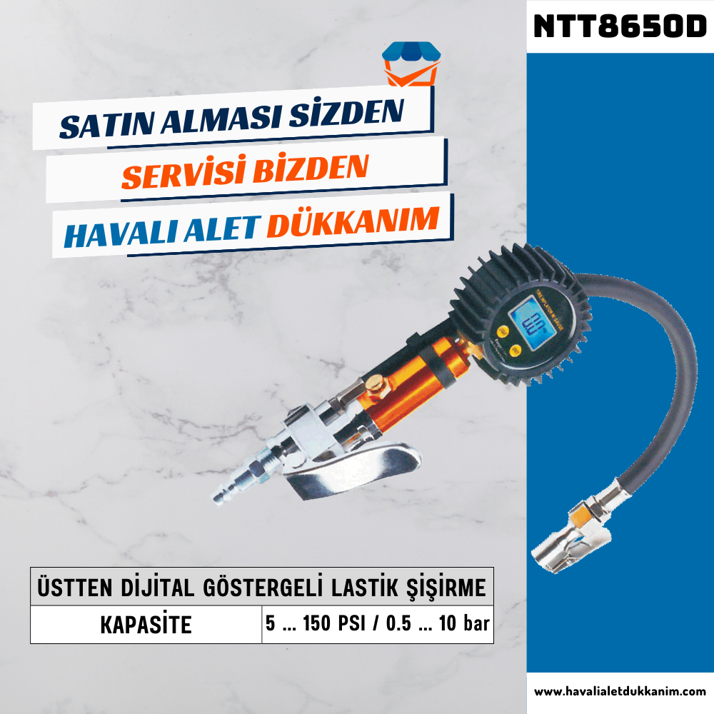NT Tools NTT8650D Üstten Dijital Göstergeli Lastik Şişirme