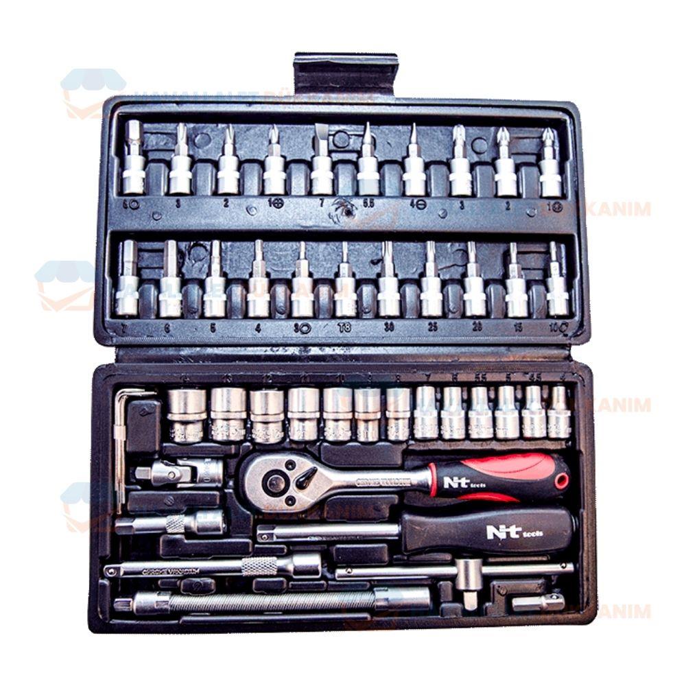 NT Tools NCSET14 Altı Köşe CrV Bits & Lokma Seti 46 Parça 1/4