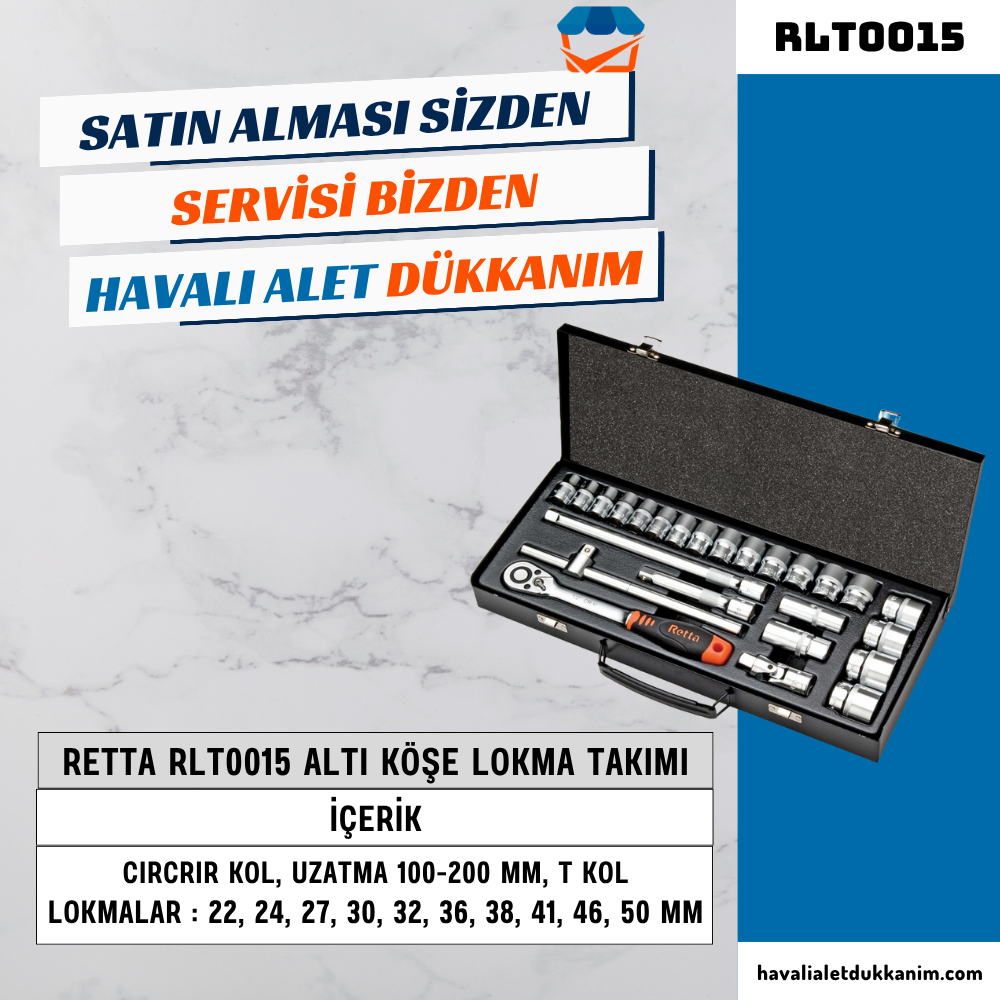 RETTA RLT0015 Altı Köşe Lokma Takımı 14 Parça 3/4