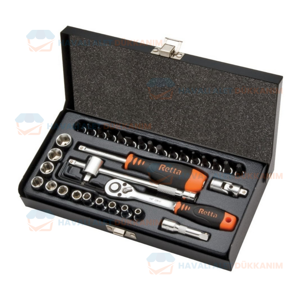 RETTA RLT4002 Altı Köşe Lokma Takımı 40 Parça 1/4